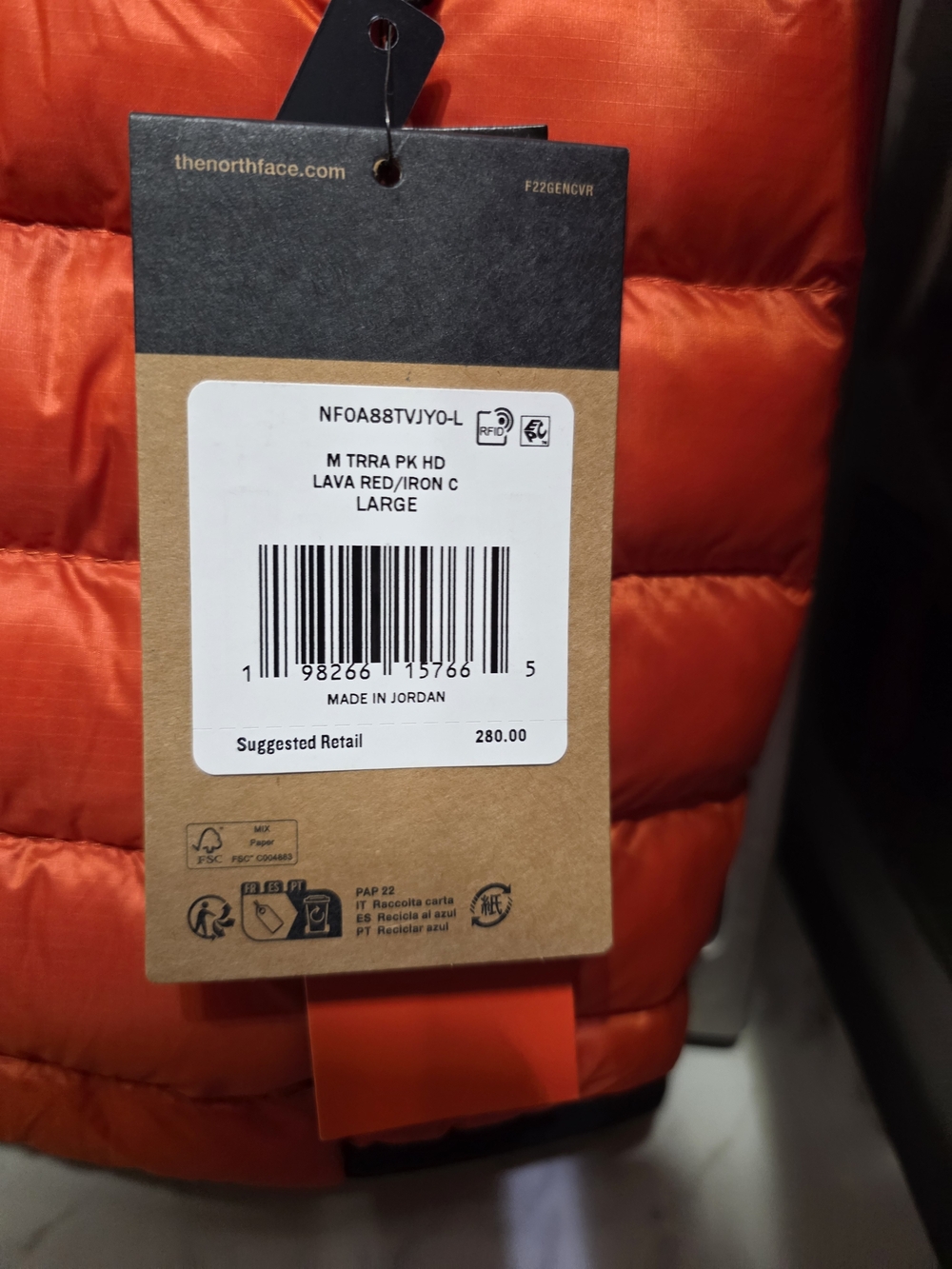 The North Face Women’s Hooded Packable Puffer Jacket Men Size Large - Picture 5 of 16